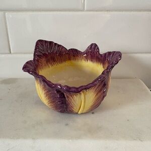 Fitz and Floyd Purple and Yellow Decorative Tulip Swan Dish or candle holder